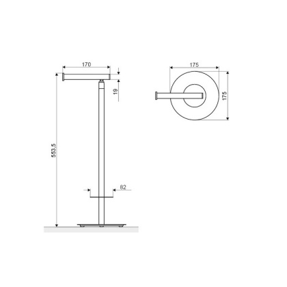 Держатель для туалетной бумаги напольный EXCELLENT Kobo (хром)