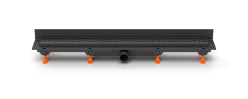 Душевой лоток 75 см Creto Quadro CRE-750 QB-P с решеткой, черный