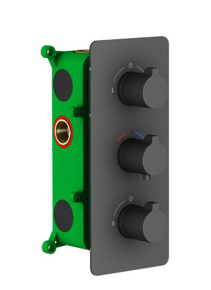 Душевая система Timo Petruma SX-5149/03SM скрытого монтажа с термостатом, черная матовая