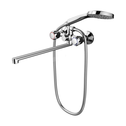 D7095000 Modern двухзахватный Смеситель Для ванны и душа с универсальным изливом и душевым набором D7095000 Modern двухзахватный Смеситель Для ванны и душа с универсальным изливом и душевым набором