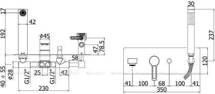 Смеситель для ванны с душем Paffoni Ringo RIN001BO (с внутренней частью) Смеситель для ванны с душем Paffoni Ringo RIN001BO (с внутренней частью)
