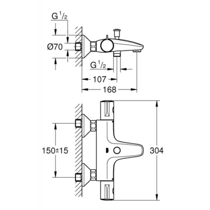 Термостат для ванны Grohe Grohtherm 800 34567000 хром Термостат для ванны Grohe Grohtherm 800 34567000 хром