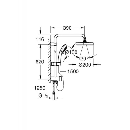 Душевая система Grohe Tempesta New 27389002 хром Душевая система Grohe Tempesta New 27389002 хром