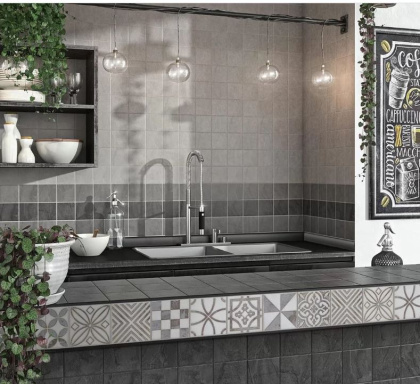 Амальфи черный матовый из 12 частей 9,8x9,8x0,7