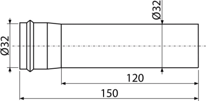 Удлинитель DN32, белый