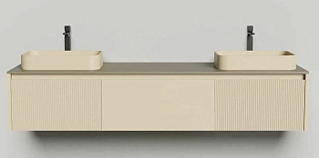 Подвесная тумба Domino 2000, эмаль, для двух раковин, с фрезеровкой