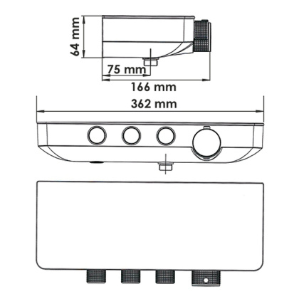 A7499.090.116.010.127.011 Thermo Встраиваемый комплект для душа с верхней душевой насадкой и лейкой