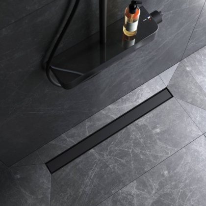 W01SC-U11-080-04BM MasterFlow Трап для душа линейный универс затвор Tile 80см цвет черн мат