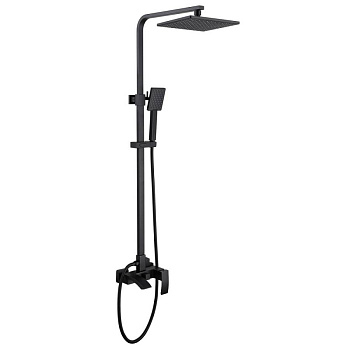 Душевая стойка ABBER Wasserfall AF8616B с изливом, черная матовая Душевая стойка ABBER Wasserfall AF8616B с изливом, черная матовая