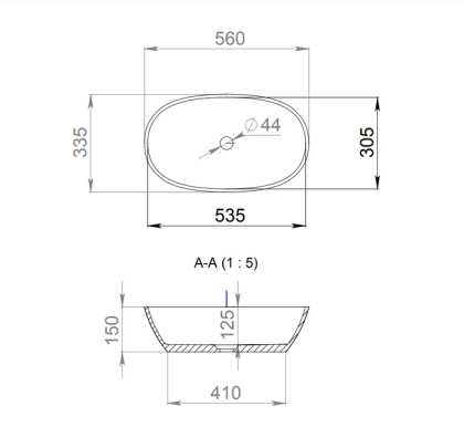 Раковина Salini S-Sense Callista 56 см 1101106GRH, глянцевая Раковина Salini S-Sense Callista 56 см 1101106GRH, глянцевая
