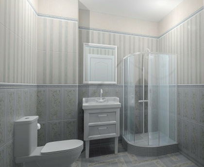 Плитка настенная 7189 Кантри Шик серый панель декорированный 20*50*8 (12шт/1,2м2), м2