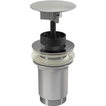 Донный клапан сифона для умывальника 5/4" цельнометаллический с большой заглушкой, для умывальников без перелива