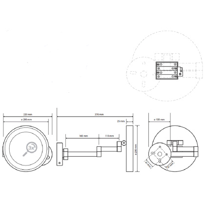 Косметическое зеркало со светодиодной подсветкой