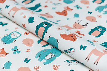 Обои виниловые Уик-энд мотив, оранжево-синий животные