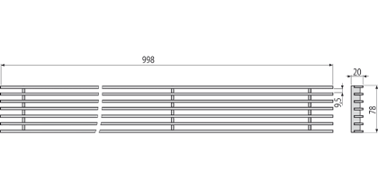 Решетка для дренажного желоба 75 мм, нержавеющая сталь