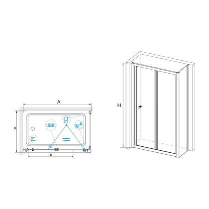 Душевой уголок RGW CL-41-1 (CL-21 + Z-060-1), RGW 040941189-011