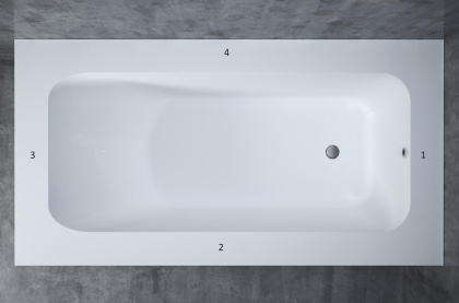 Ванна из искусственного камня S-Sense Salini Orlando 190x100 см матовая,102014M