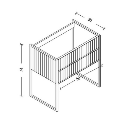 Тумба MONACO 80см h74см капучино глянец + золото под раковину чашу 867-080-CPG Boheme