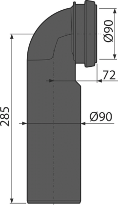 Колено стока 90 - Slim комплект