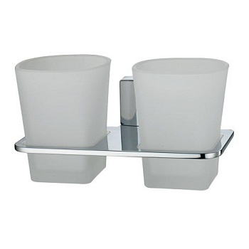 Подстаканник двойной Leine, 18х10х10,5 см, хром и белый, K-5028D