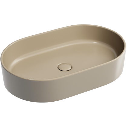 Умывальник чаша накладная овальная (цвет Капучино Матовый) Element 608*385*122мм