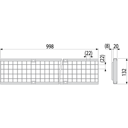 Решетка для дренажного канала AVZ104 оцинкованная, сварная C250