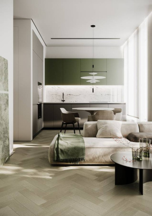 Кварцевый паркет Quartz Parquet Штучный паркет Дуб Лунный, 44-1258-08, 5/0,6 мм