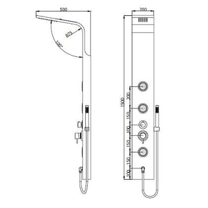 Душевая панель RGW Shower Panels SP-04 21140104-10 Матовый хром Душевая панель RGW Shower Panels SP-04 21140104-10 Матовый хром