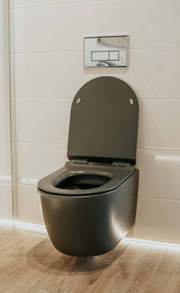 Унитаз подвесной безободковый Creto Logan L1 1001-003-L1GMAT с крышкой-сиденьем микролифт, матовый серый