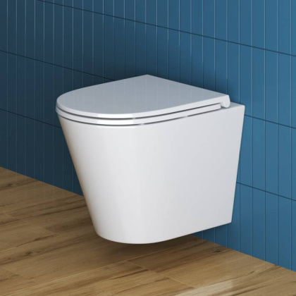 TRE Чаша унитаза подвесного c креплением и сиденьем дюропласт soft close BB8001CHR/SC