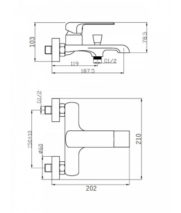 Agger Magic A3010000 Однозахватный смеситель для ванны/душа. Хром Agger Magic A3010000 Однозахватный смеситель для ванны/душа. Хром