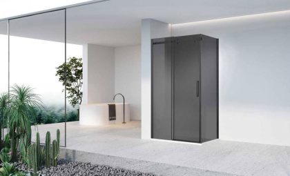 Душевой уголок Como-N VSR-4CN9012CGB, 1200*900, черный, стекло тонированное