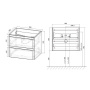 База под раковину Vico 600 подвесная, 2 выкатных ящика soft close, R.Wood База под раковину Vico 600 подвесная, 2 выкатных ящика soft close, R.Wood