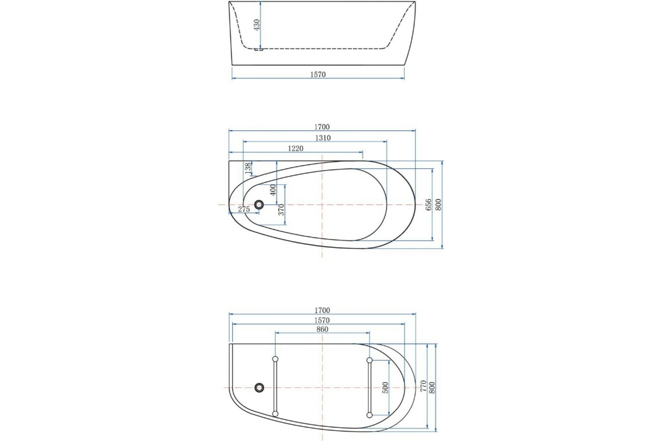 Акриловая ванна Allen Brau Priority 2 170x80 2.31002.20 белый глянец