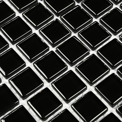 Мозаика стеклянная Super Black (чип 4*15*15) 300*300 (22шт.-1.98м2), м2 Мозаика стеклянная Super Black (чип 4*15*15) 300*300 (22шт.-1.98м2), м2