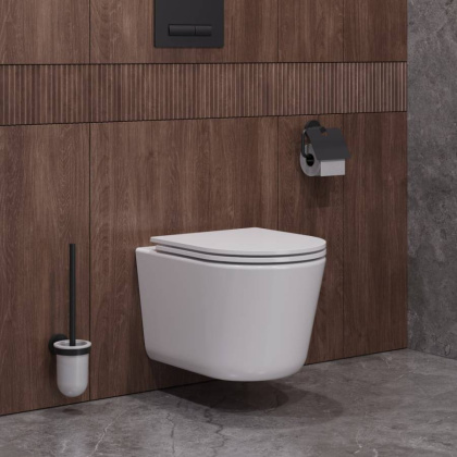 LINER Унитаз подвесной, безободковый с системой смыва "Торнадо", с сиденьем soft close, 53 см, CZR-3808-53-TH-TOR/SC