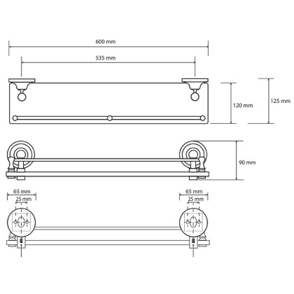 Стеклянная полка Bemeta Retro chrom 144302262 Хром
