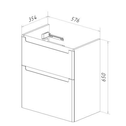 Тумба Lemark BUNO 60см под 1 раковину, подвесная/напольная, 2 ящика, цвет корпуса, фасада: Белый глянец Тумба Lemark BUNO 60см под 1 раковину, подвесная/напольная, 2 ящика, цвет корпуса, фасада: Белый глянец