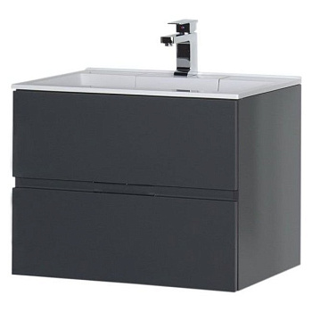 Тумба с раковиной Aquanet Алвита 70 серый антрацит