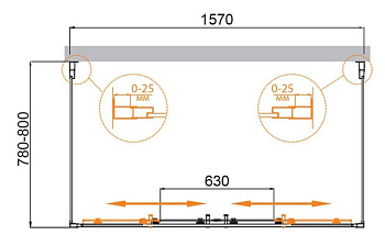 MOLVENO-AH-22-160/80-C-Cr-IV Душевой уголок