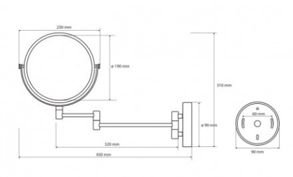 Косметическое зеркало Bemeta White 112201514 Белое матовое Косметическое зеркало Bemeta White 112201514 Белое матовое