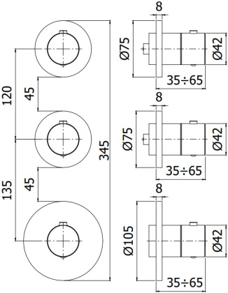 Смеситель для ванны с душем Paffoni Modular Box MDE018ST Смеситель для ванны с душем Paffoni Modular Box MDE018ST