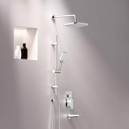 953540000 Gala встраиваемая душевая система с ванно-душевым смесителем, изливом и штангой, хром