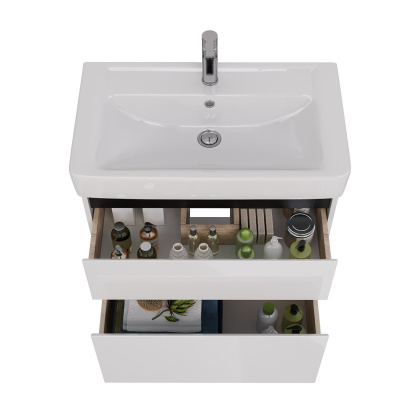 Тумба Lemark COMBI 80см под 1 раковину, подвесная/напольная, 2 ящика, цвет планки: Чёрный, цвет корпуса, фасада: Белый глянец Тумба Lemark COMBI 80см под 1 раковину, подвесная/напольная, 2 ящика, цвет планки: Чёрный, цвет корпуса, фасада: Белый глянец