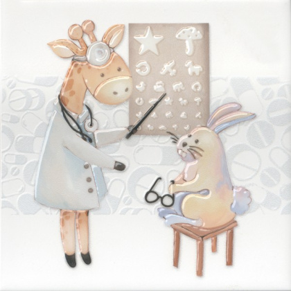 Декор VT\A504\5009 Айболит 4 белый,бежевый 20см*20см*6,9мм (1уп/10шт/)фауна, шт