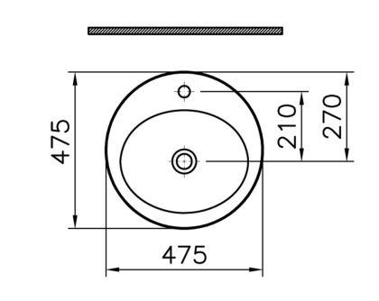 S20 Накладная раковина 47cm-цвет белый