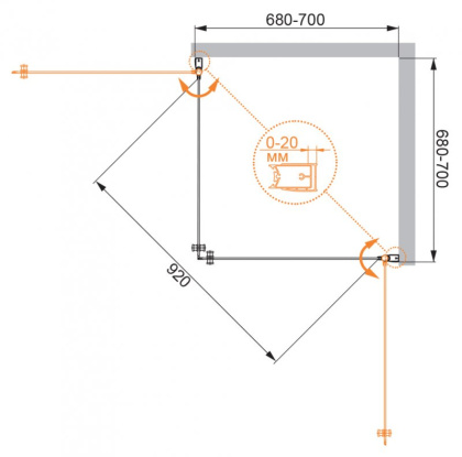 ELENA-W-A-2-80-C-Cr Душевой уголок