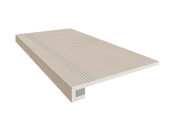 Комплект (Ступень LN01 (33x120) непол. (прямоугол. бортик) с насечками + Подступенок (14,5x120))