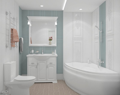 Плитка настенная 14000R Монфорте белый блестящий обрезной 40*120*10 (3шт\1.44м2) , м2