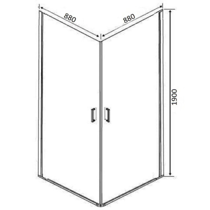 Душевой уголок Orange E04-090TCR без поддона 90х90, стекло прозрачное